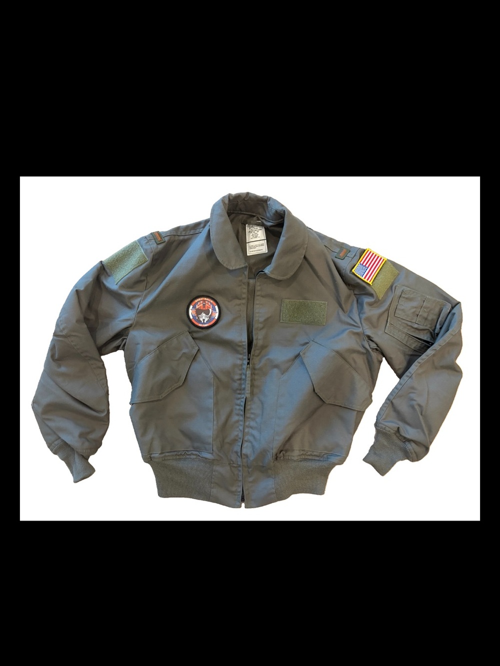 Pilot Jacket Men 42-44 Green Hunter Green Zipper Men Jacket Long Sleeve